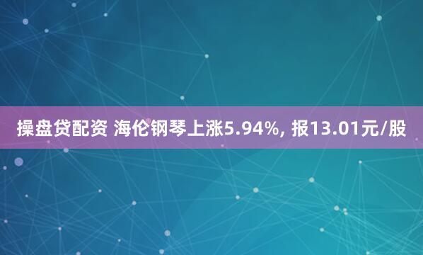 操盘贷配资 海伦钢琴上涨5.94%, 报13.01元/股
