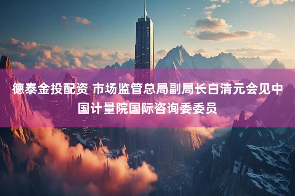 德泰金投配资 市场监管总局副局长白清元会见中国计量院国际咨询委委员