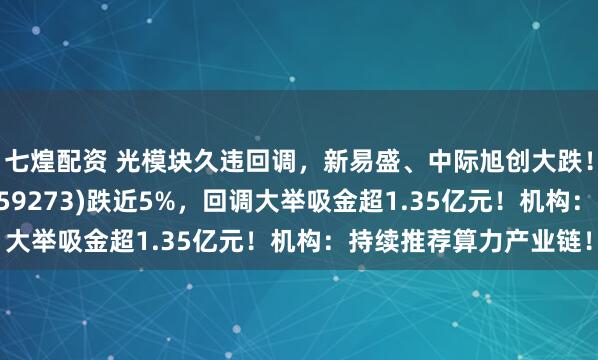 七煌配资 光模块久违回调，新易盛、中际旭创大跌！云计算ETF汇添富(159273)跌近5%，回调大举吸金超1.35亿元！机构：持续推荐算力产业链！
