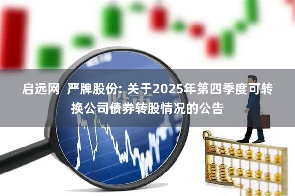 启远网  严牌股份: 关于2025年第四季度可转换公司债券转股情况的公告